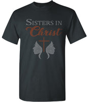 SISTERS IN CHRIST FACE BLK & RED RHINESTONES